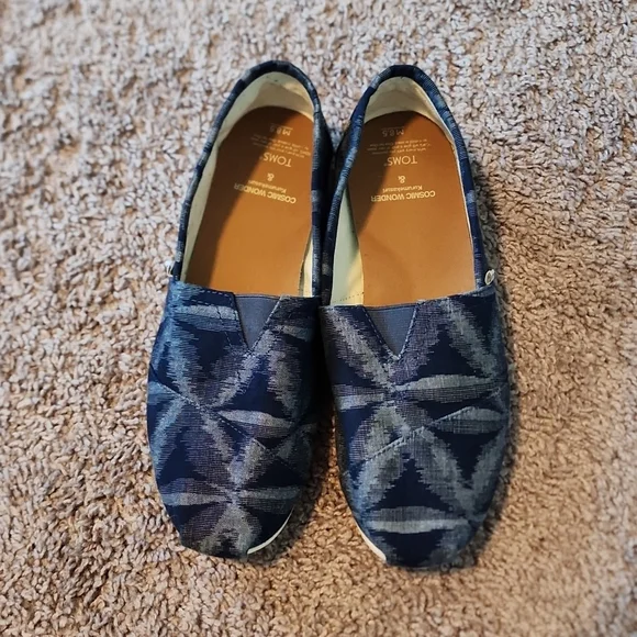 TOMS Cosmic Wonder Kurumekekasuri blue men's canvas shoes-8.5 - Picture 2 of 10